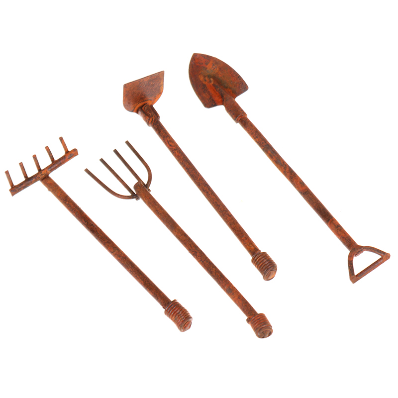 Gardening Tools Of - 4 Stück 1:12 Puppenhaus Miniatur-Gartengeräte Schaufel