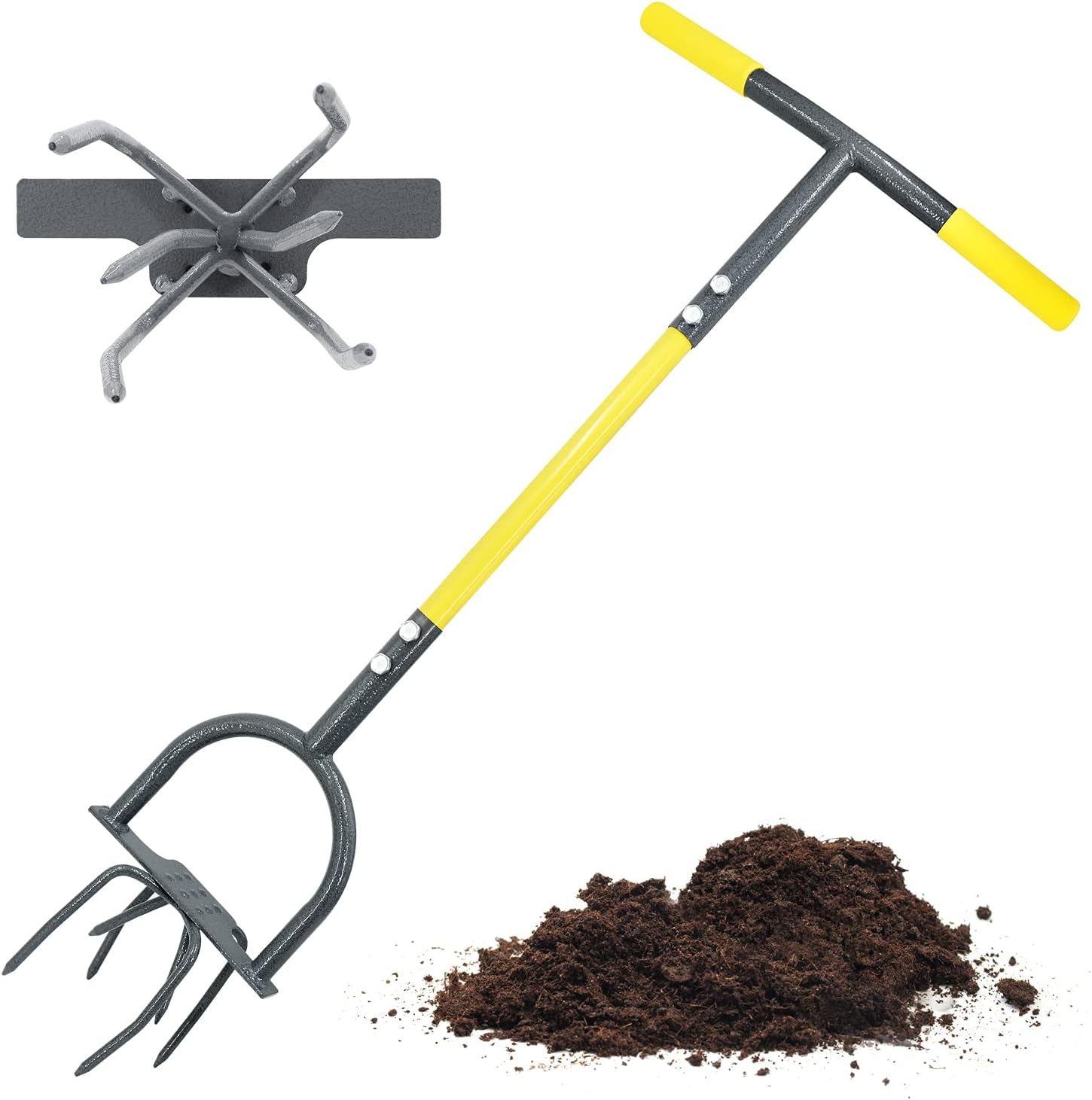 Gardening Tools Best - Bester Garten-Zahnkantenschneider, Rasenwerkzeug, Halbmond-Rasenkantenschneider mit T-Griff,