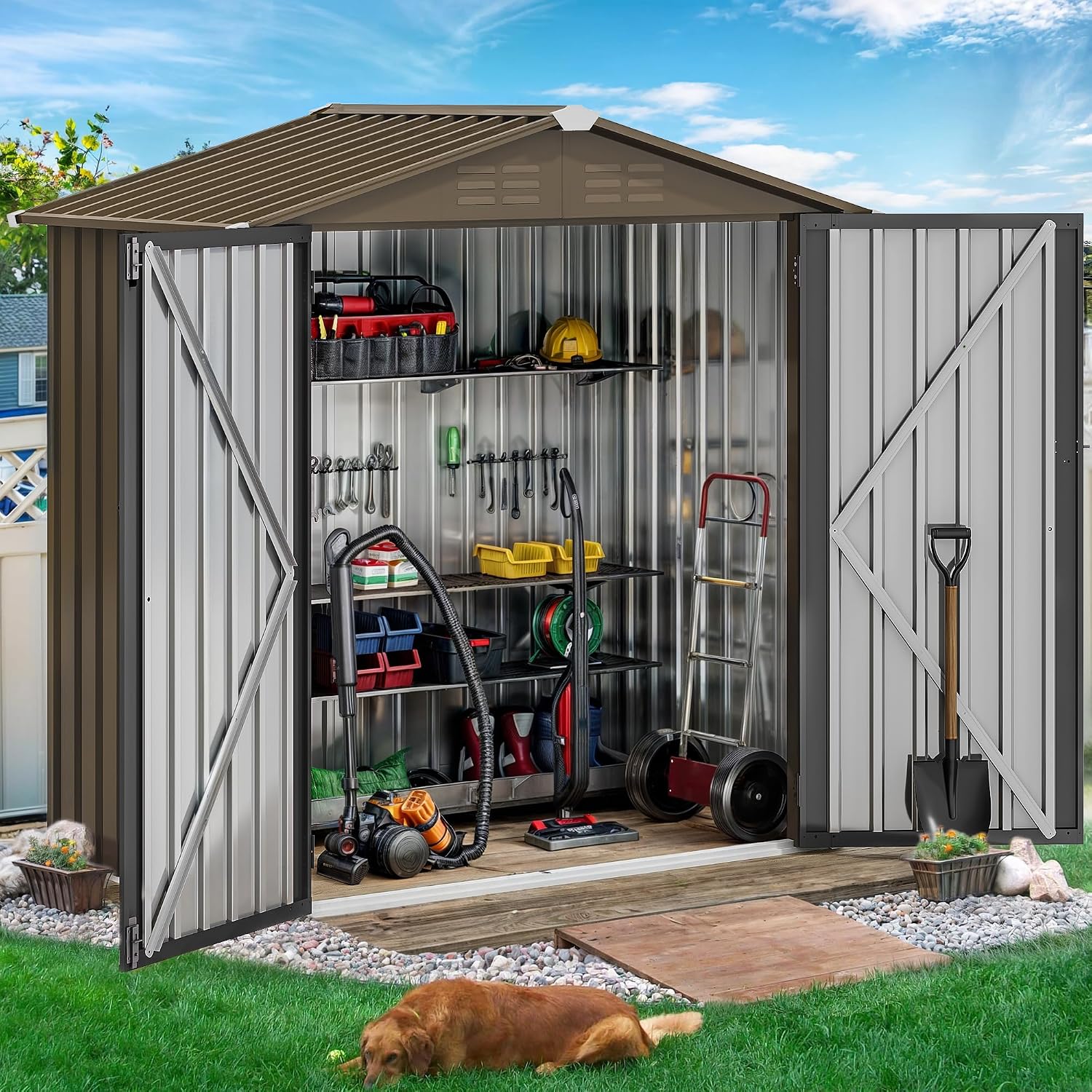 6x4ft Metall-Gartenhaus, wasse – Gardening Tools Of Bewertung und Preis