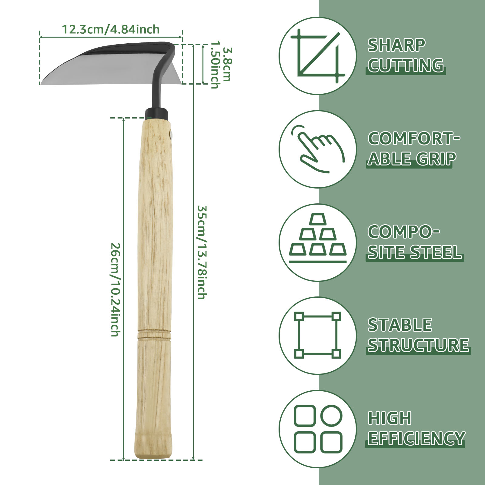 Japanische Jäten Sichel Holzgr – Gardening Hand Tools Japanese Bewertung und Preis